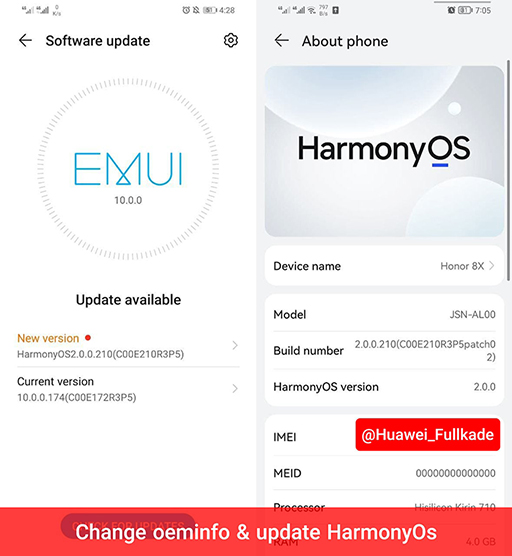 HarmonyOS Installation online Service Honor 8X (JSN-L21 , JSN-L22)